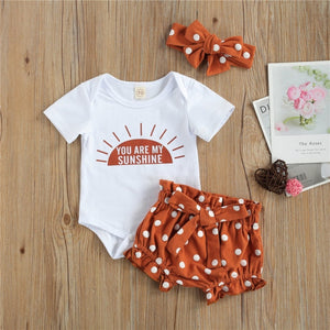 Girls Babies and Kids 3pcs Outfit Short Sleeve Set - Shirtafied