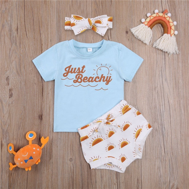 Girls Babies and Kids 3pcs Outfit Short Sleeve Set - Shirtafied