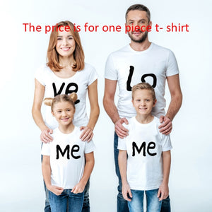 Family Matching 3 Piece Love Me Print T Shirts - Shirtafied