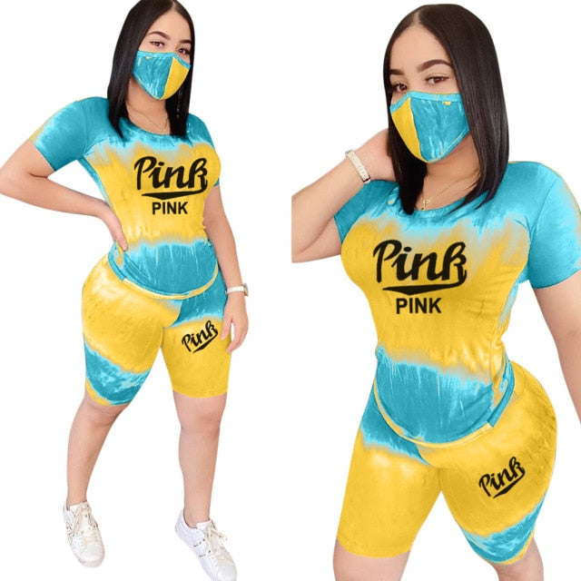 Women's/Girls 2 Piece Biker Short Set - Shirtafied