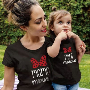 Family Matching Mother and Daughter Mouse Print T Shirt Set - Shirtafied