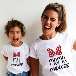 Family Matching Mother and Daughter Mouse Print T Shirt Set - Shirtafied