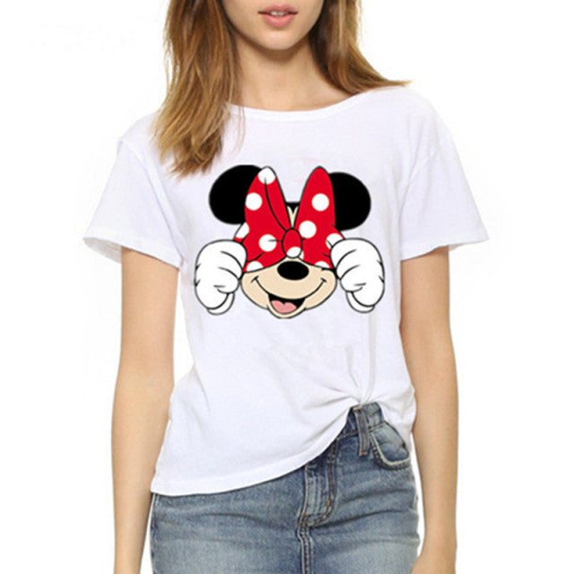 Women's Cartoon Print Character T Shirt - Shirtafied