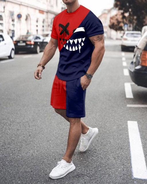 Men's 2 Piece Short Sleeve 3D Print Set - Shirtafied