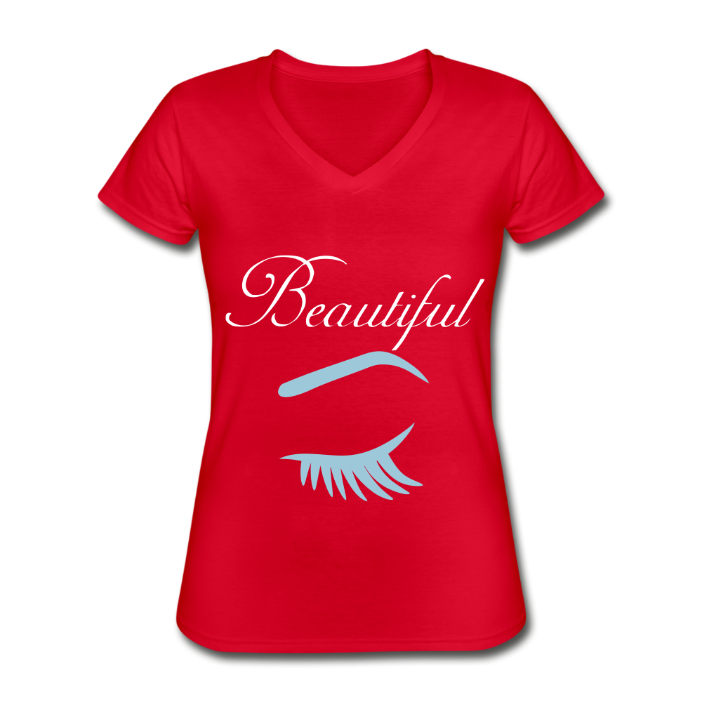 Women's V-Neck T-Shirt - red