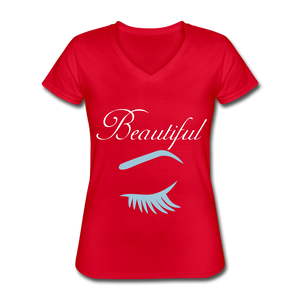 Women's V-Neck T-Shirt - red