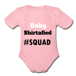 Organic Short Sleeve Hashtag Era Baby Bodysuit - light pink