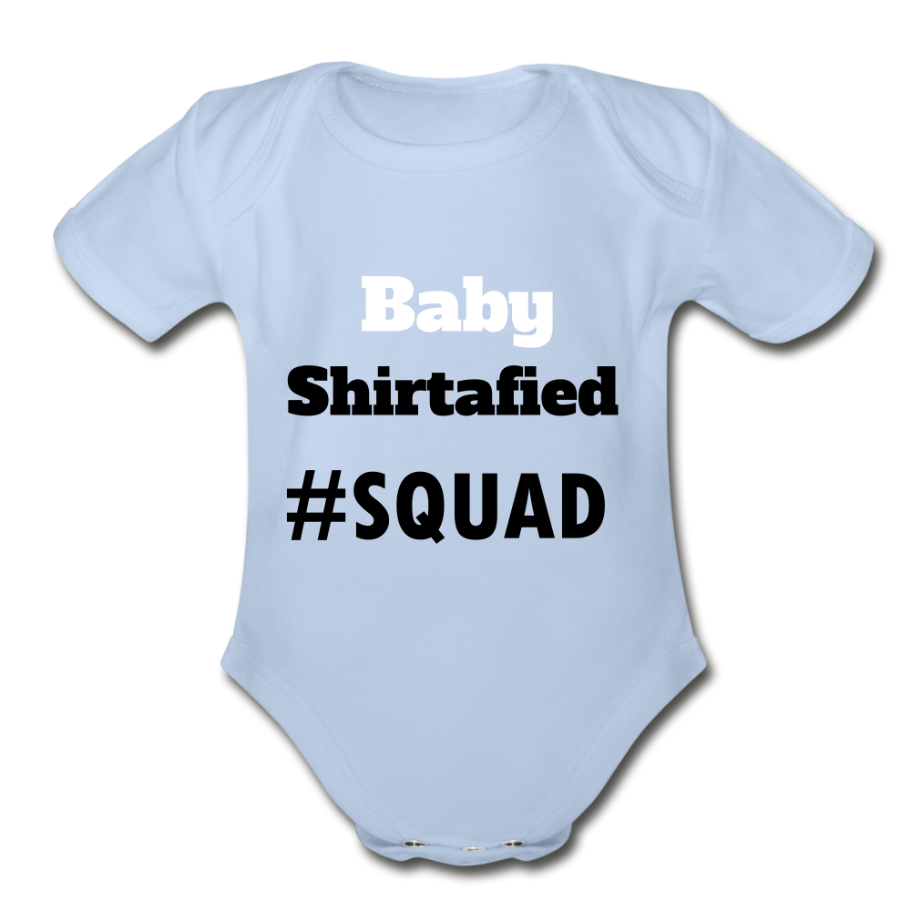 Organic Short Sleeve Hashtag Era Baby Bodysuit - sky