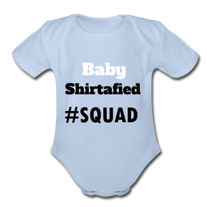 Organic Short Sleeve Hashtag Era Baby Bodysuit - sky