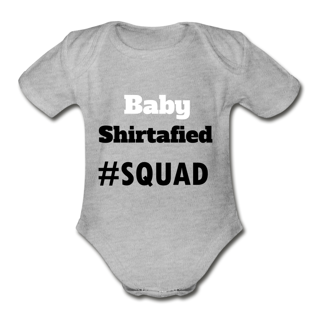 Organic Short Sleeve Hashtag Era Baby Bodysuit - heather grey