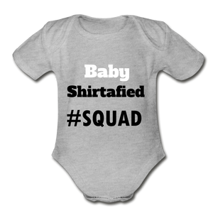 Organic Short Sleeve Hashtag Era Baby Bodysuit - heather grey