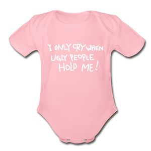 Babies and Kids Organic Short Sleeve Bodysuit - light pink