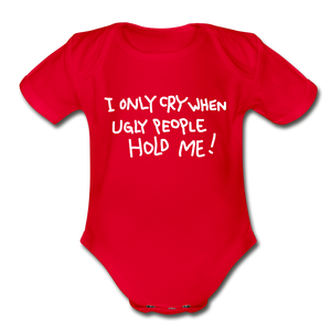 Babies and Kids Organic Short Sleeve Bodysuit - red