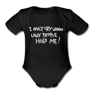 Babies and Kids Organic Short Sleeve Bodysuit - black