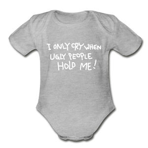 Babies and Kids Organic Short Sleeve Bodysuit - heather grey