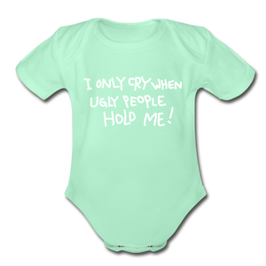 Babies and Kids Organic Short Sleeve Bodysuit - light mint