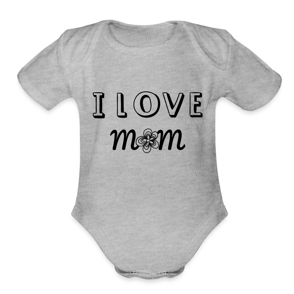 Unisex Organic Short Sleeve Baby Bodysuit - heather grey