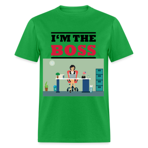 Unisex Classic I'm The Boss Print T Shirt - bright green