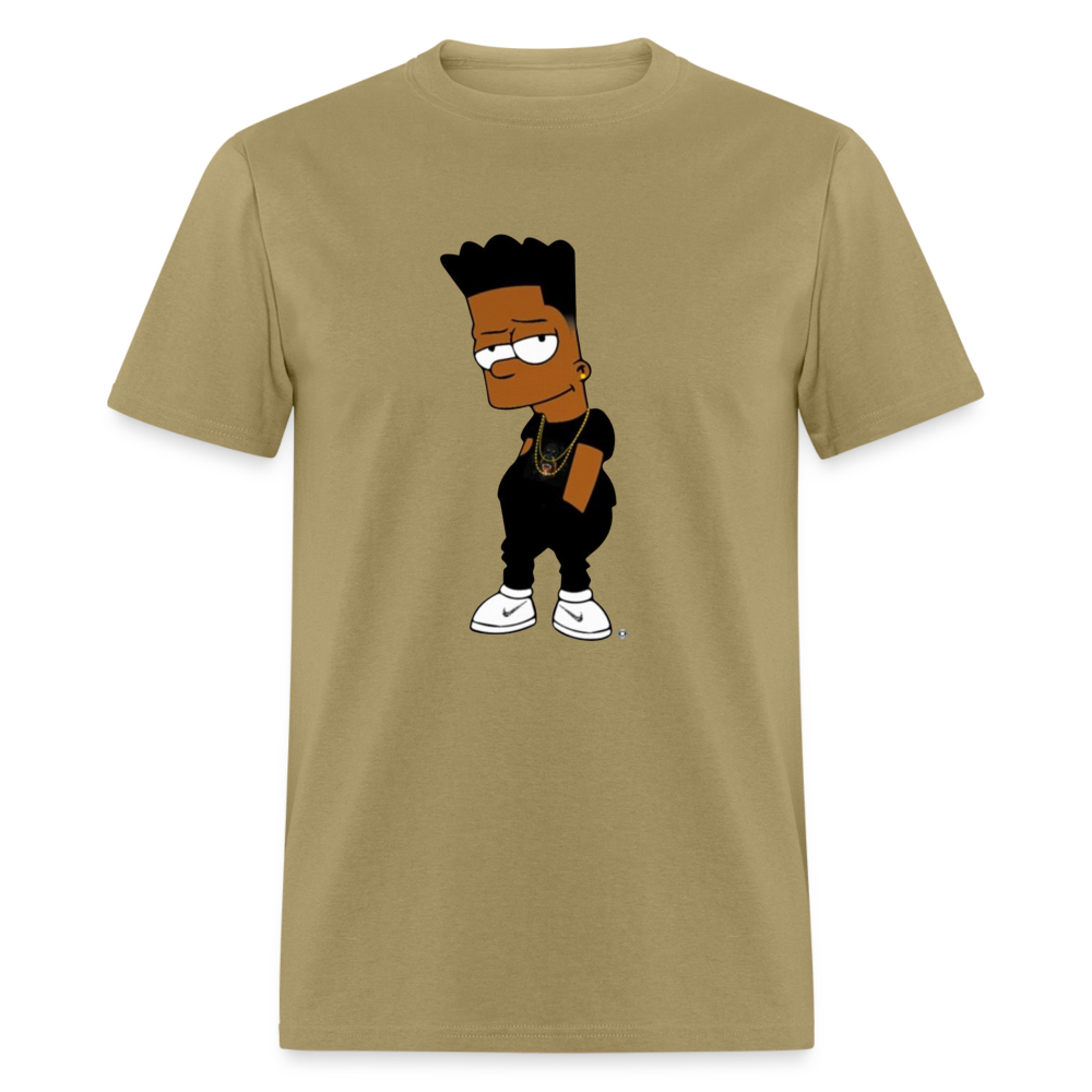 Unisex Classic Cartoon Print T Shirt - khaki