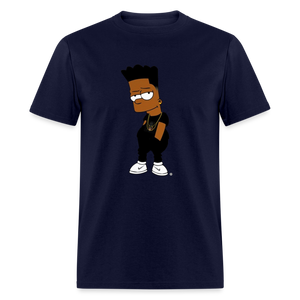 Unisex Classic Cartoon Print T Shirt - navy