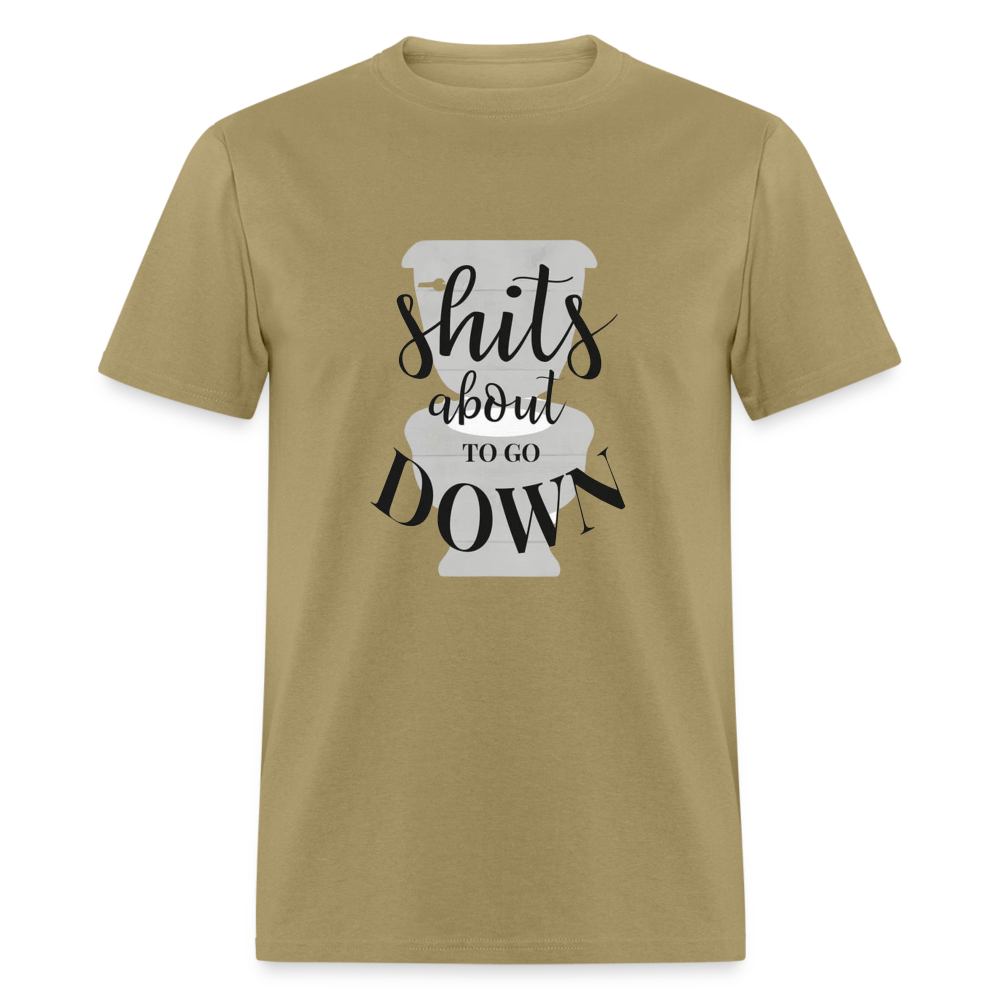 Unisex Toilet Print T Shirt - khaki