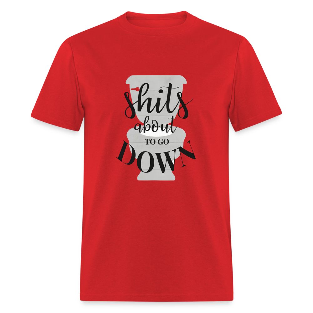 Unisex Toilet Print T Shirt - red