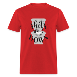 Unisex Toilet Print T Shirt - red