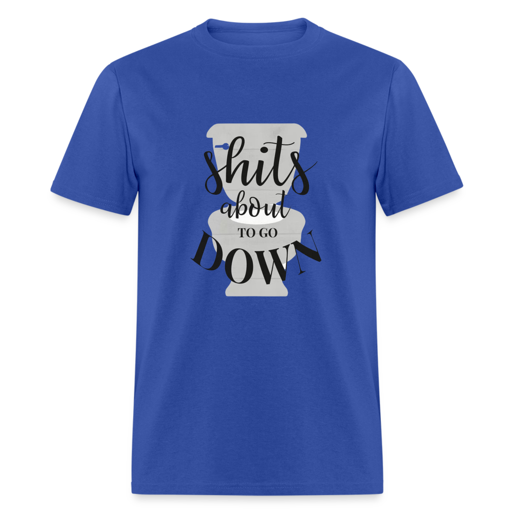 Unisex Toilet Print T Shirt - royal blue