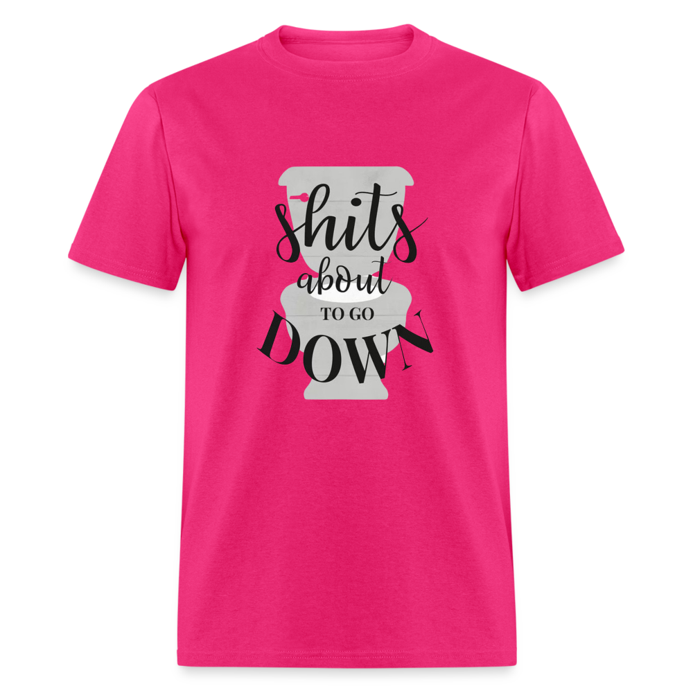 Unisex Toilet Print T Shirt - fuchsia