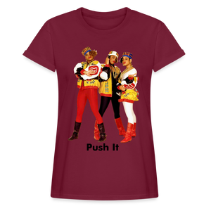 Women's Relaxed Fit Hip Hop T Shirt - burgundy