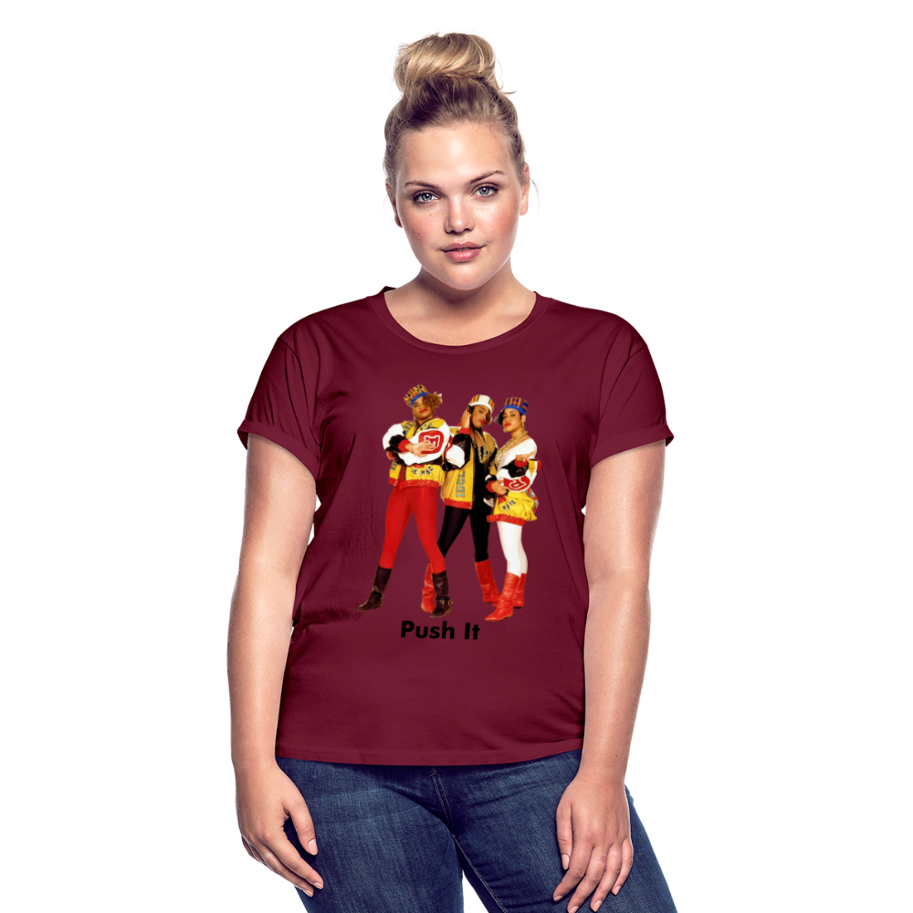 Women's Relaxed Fit Hip Hop T Shirt - burgundy