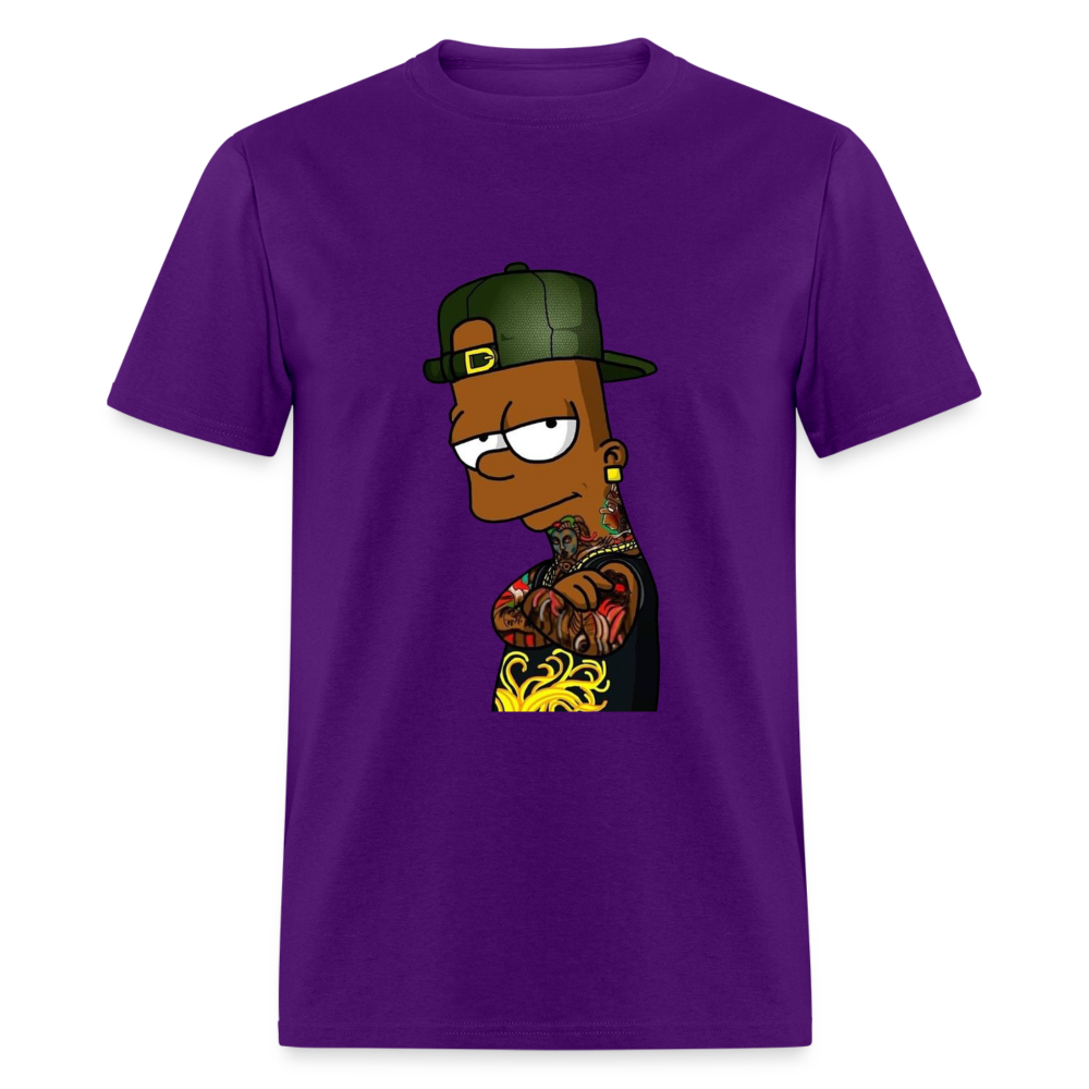 Unisex Cartoon Picture Print T Shirt - purple