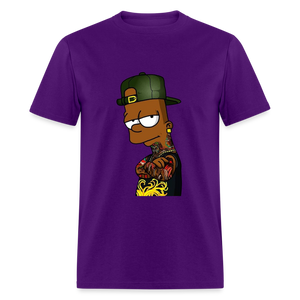 Unisex Cartoon Picture Print T Shirt - purple