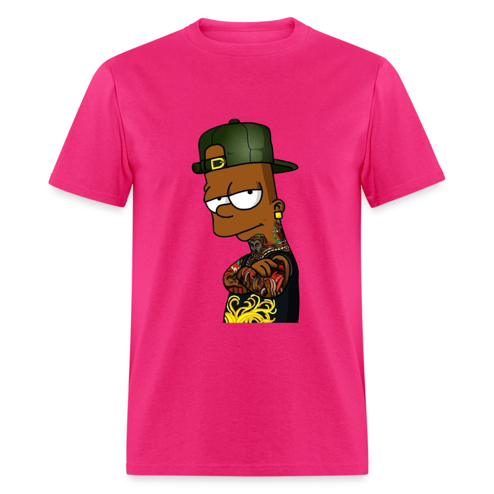 Unisex Cartoon Picture Print T Shirt - fuchsia