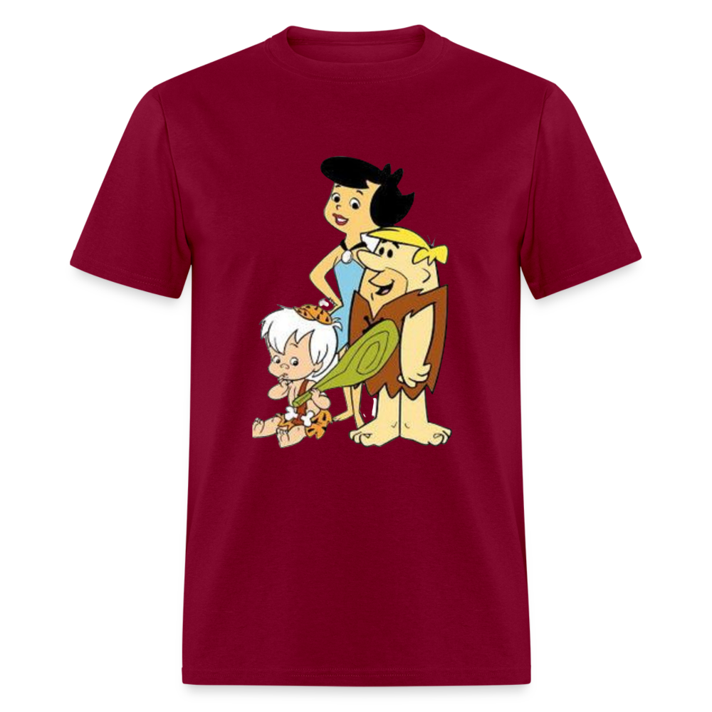 Unisex  Animated Print T Shirt - burgundy