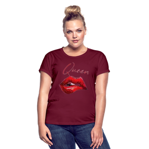 Women's Relaxed Fit T Shirt - burgundy