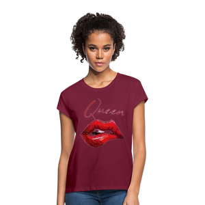 Women's Relaxed Fit T Shirt - burgundy