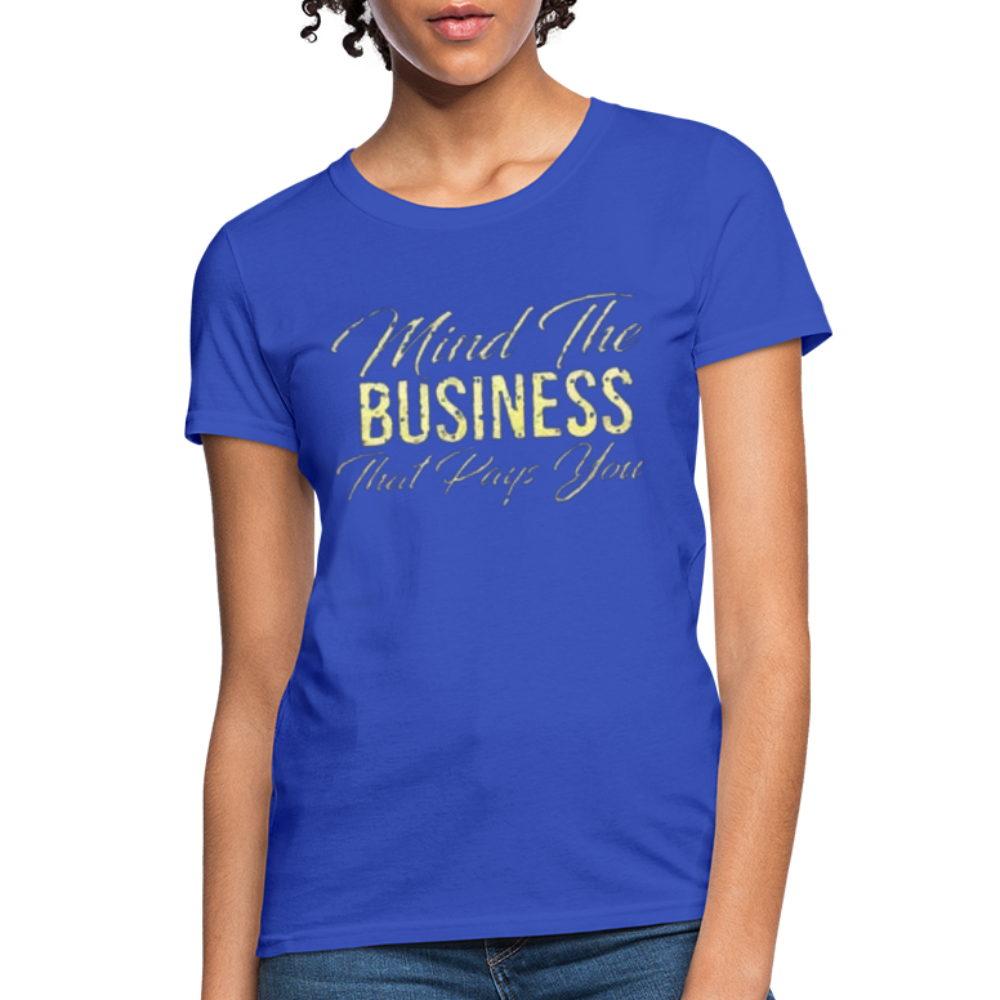 Women's Fruit of The Loom Business Print T Shirt - royal blue