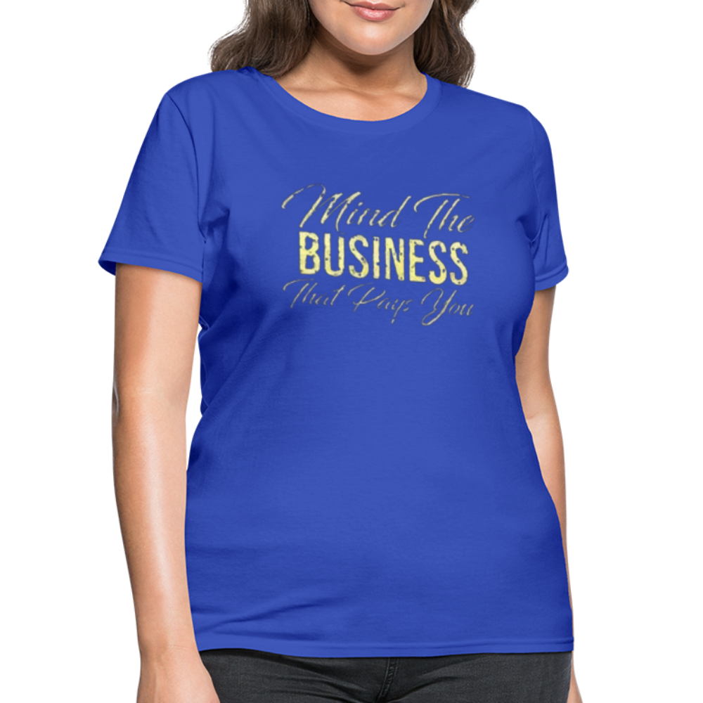 Women's Fruit of The Loom Business Print T Shirt - royal blue