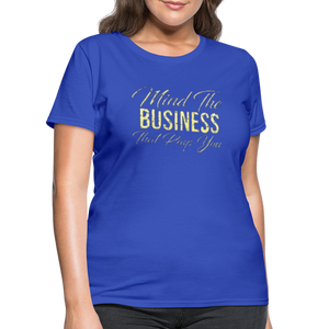 Women's Fruit of The Loom Business Print T Shirt - royal blue