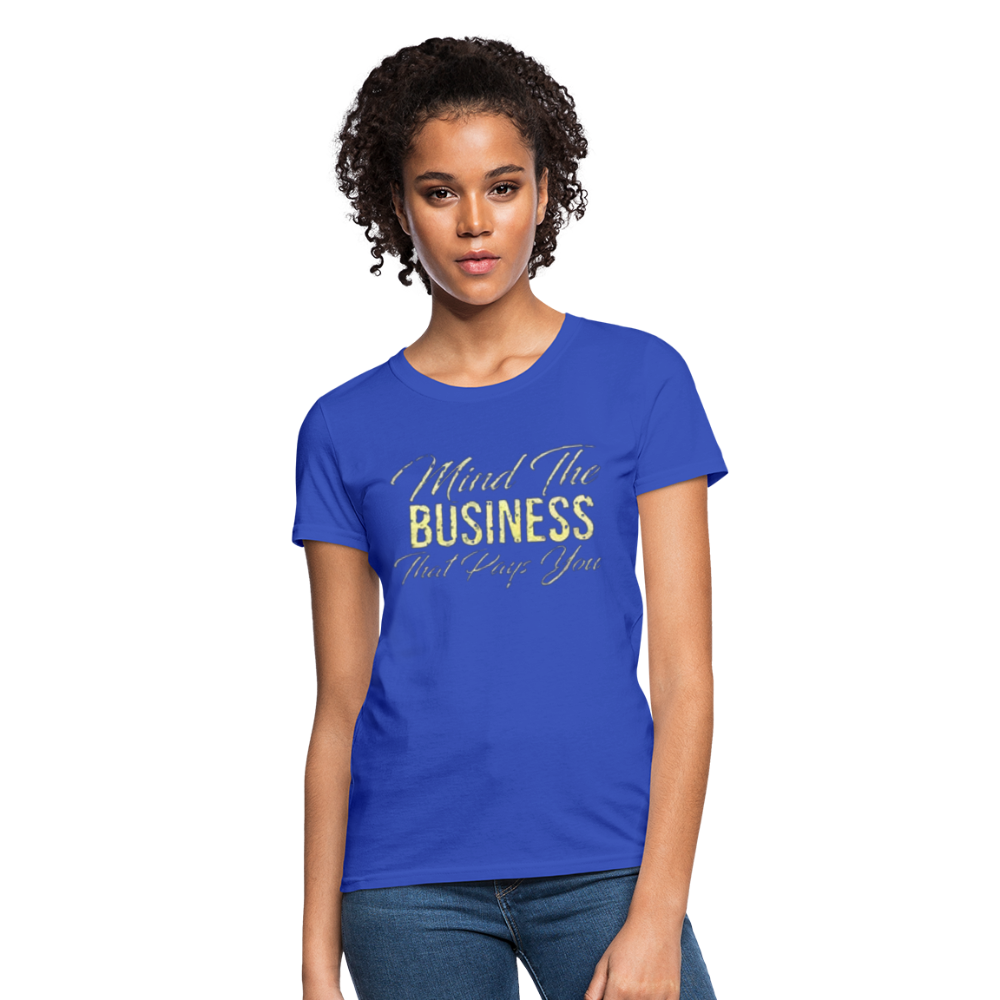 Women's Fruit of The Loom Business Print T Shirt - royal blue