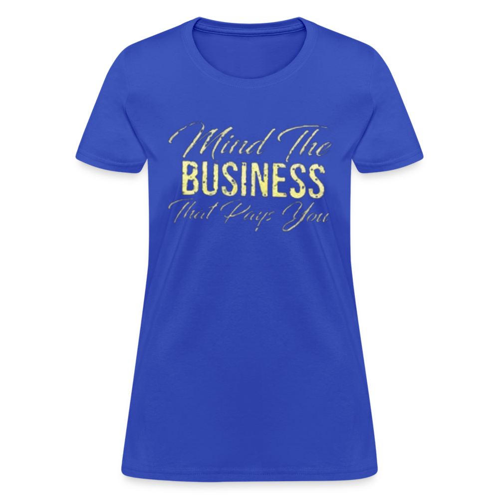 Women's Fruit of The Loom Business Print T Shirt - royal blue