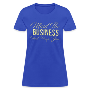 Women's Fruit of The Loom Business Print T Shirt - royal blue