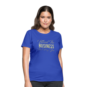 Women's Fruit of The Loom Business Print T Shirt - royal blue