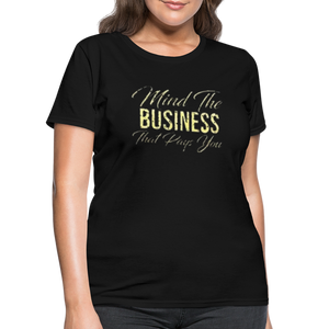 Women's Fruit of The Loom Business Print T Shirt - black