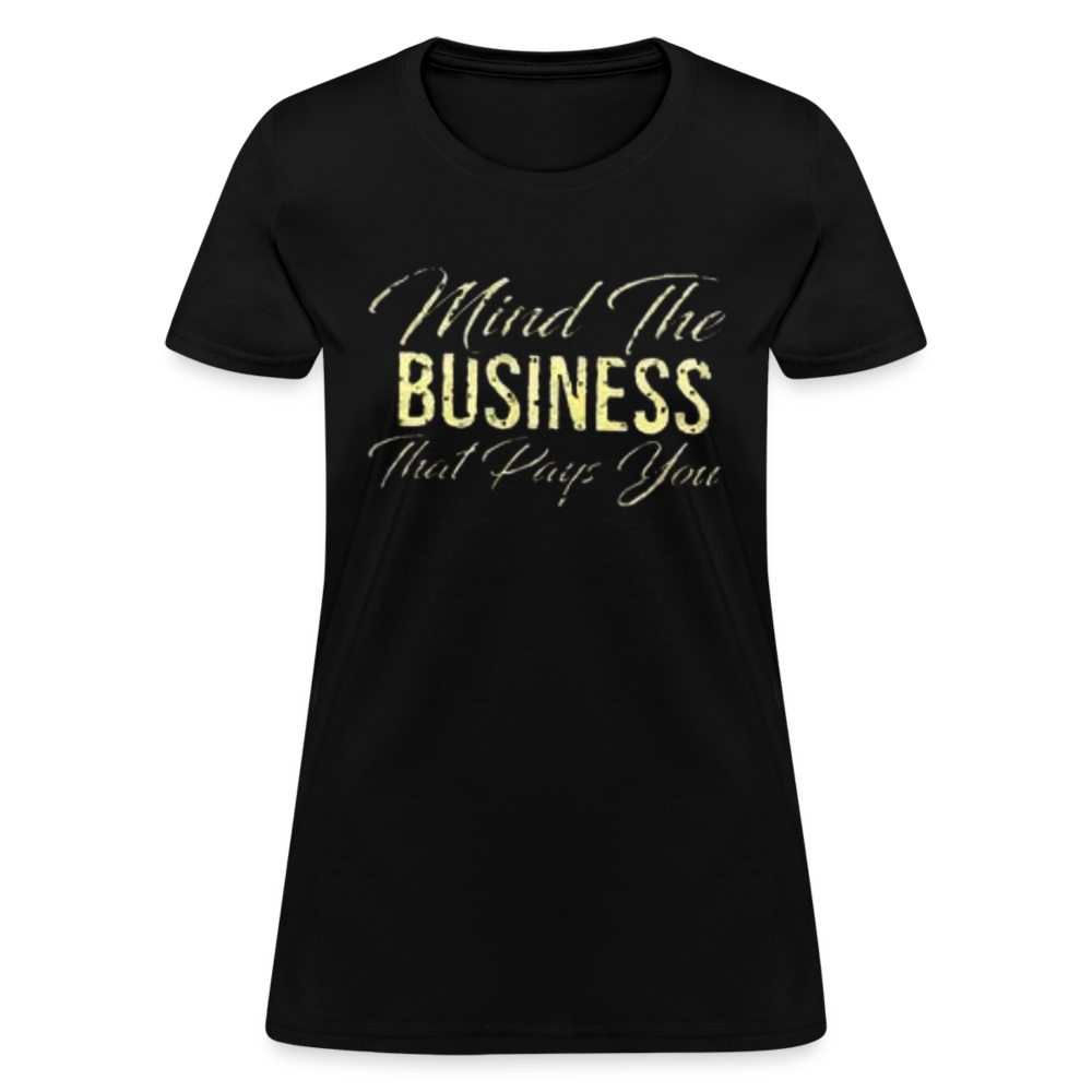 Women's Fruit of The Loom Business Print T Shirt - black