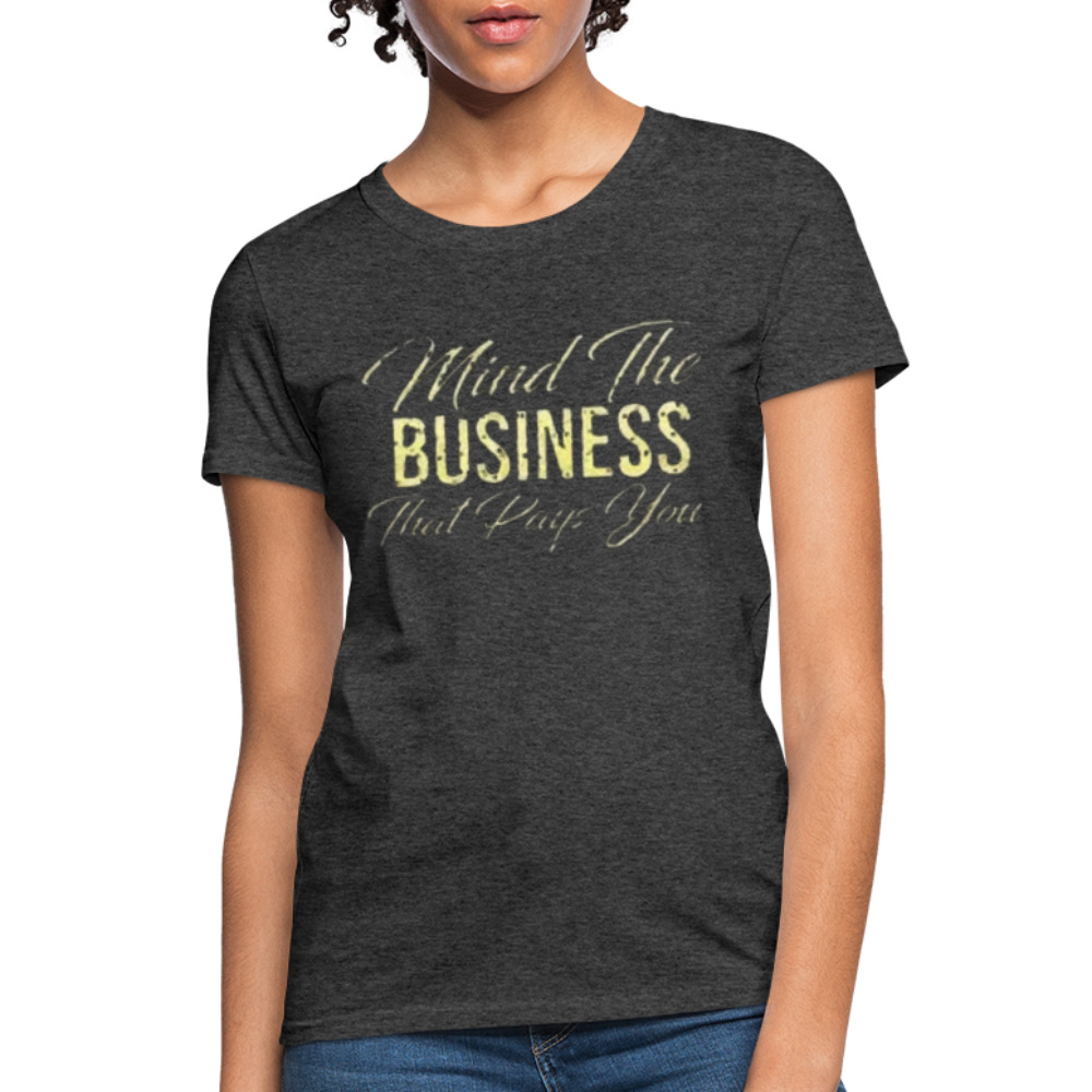 Women's Fruit of The Loom Business Print T Shirt - heather black