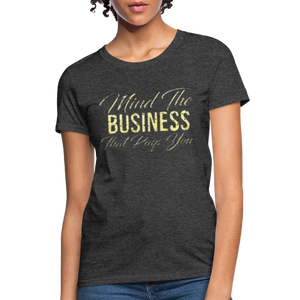 Women's Fruit of The Loom Business Print T Shirt - heather black