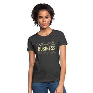 Women's Fruit of The Loom Business Print T Shirt - heather black