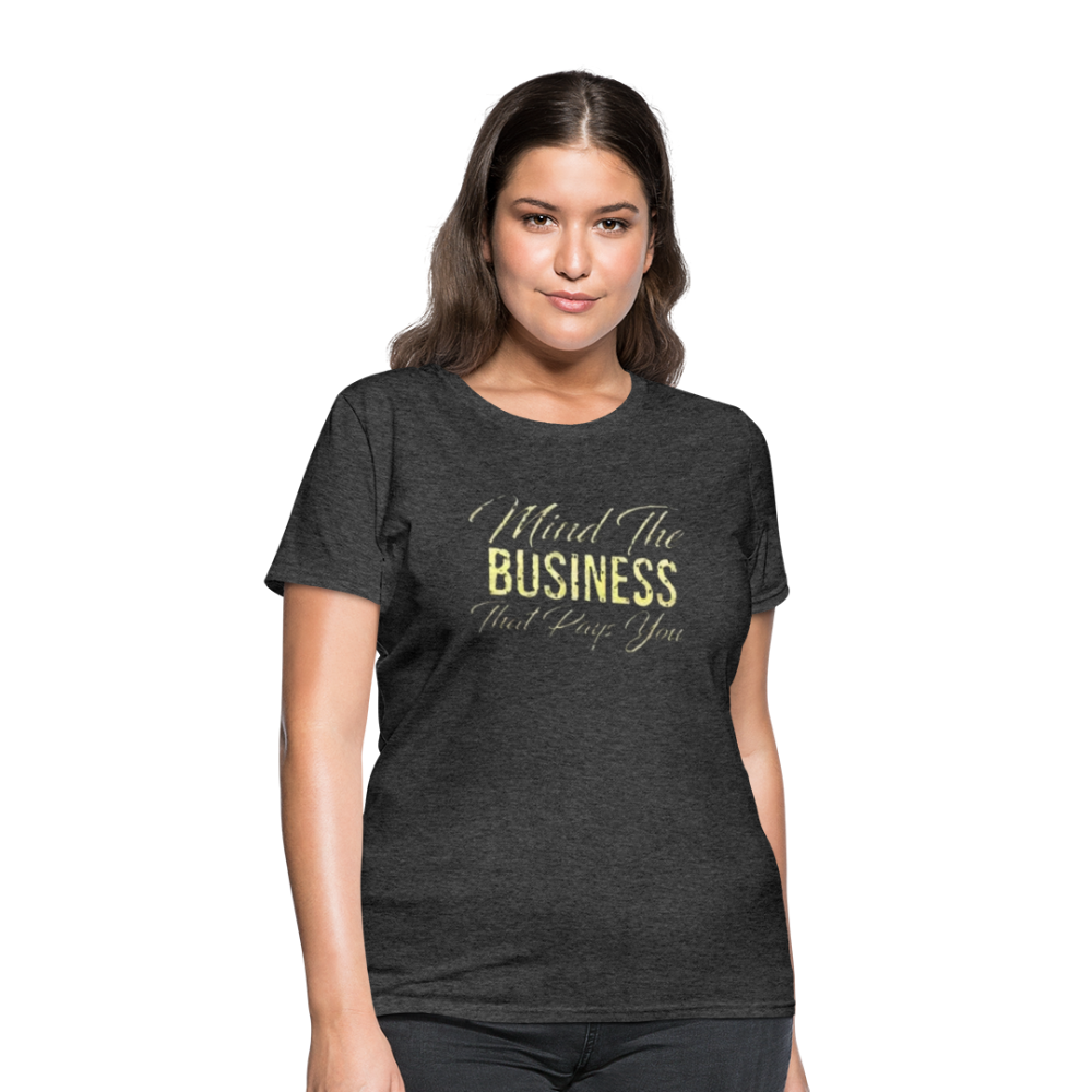 Women's Fruit of The Loom Business Print T Shirt - heather black